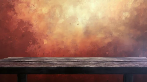 Rustic wooden tabletop against warm textured wall backdrop.