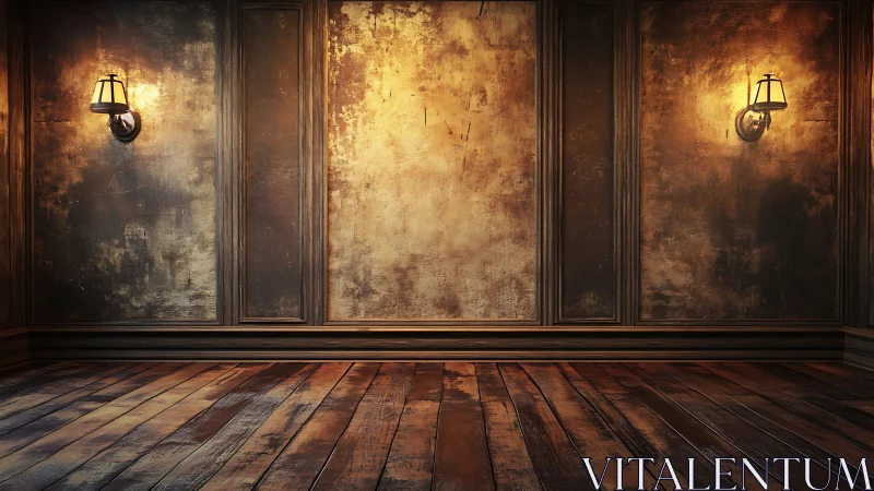 Golden wooden room washed in lantern light and quiet glow.