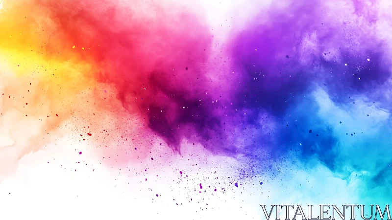 Prismatic pigment cloud in dynamic diagonal color burst.