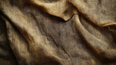 Woven Textile Detail: Linen Fibers Under Directional Illumination.