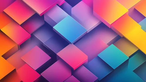 Color blocks drift like neon islands in layered digital space