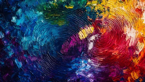 Vivid Abstract Swirl Painting with Bold Colors and Texture.