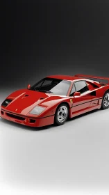 Scarlet supercar rendered in sleek studio lighting profile.