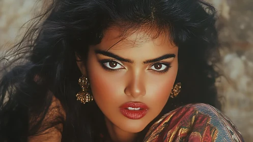 Intense portrait captures bold gaze and sunlit bronze glow