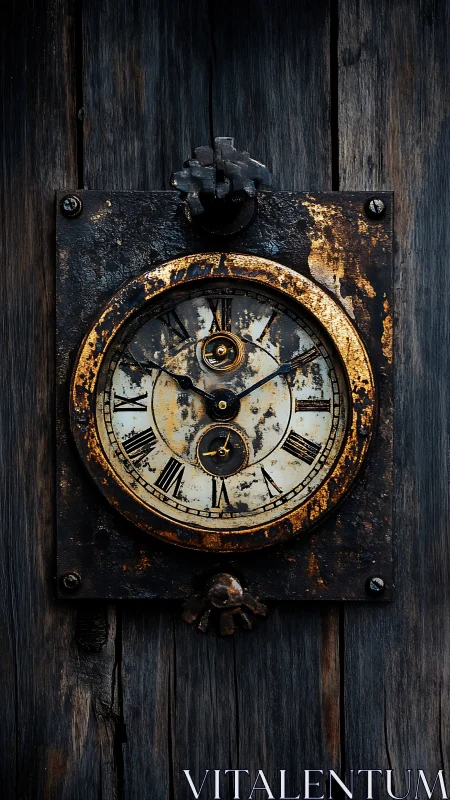 Weathered clock face tells quiet stories of passing years