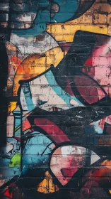 Urban graffiti mural explodes with layered color and texture