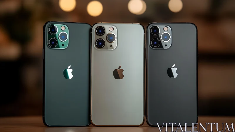 Sleek trio of modern smartphones stands ready for daily life