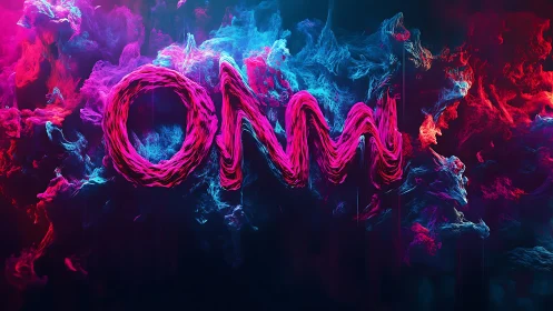 Volumetric neon typography woven from turbulent vapor fields.