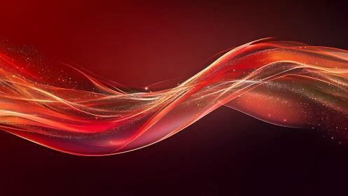 Glowing crimson waves drifting through a starry twilight.