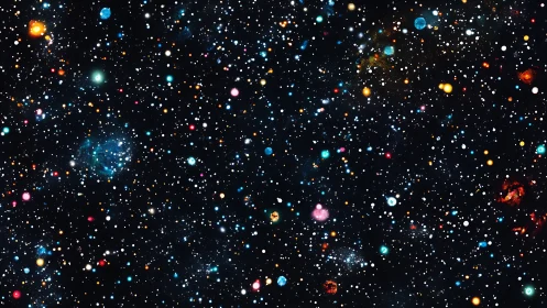 Dense stellar field shows multicolored stars across deep space