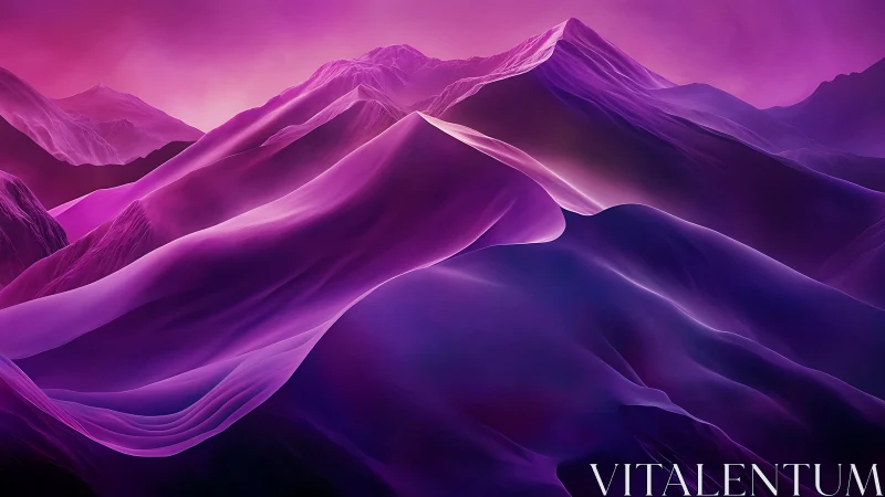 Spectral magenta mountain ridges with fluid luminous contours.