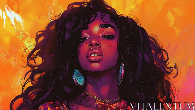 Chromatic portraiture of confident woman in neon thermal bloom.