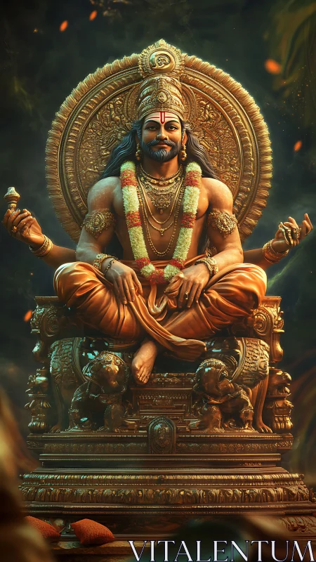 Golden sage smiles through swirling incense and quiet firelight