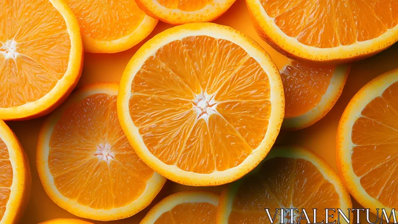 Orange slices arranged in dense overlapping composition