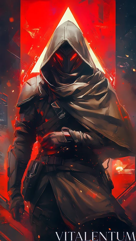 Ember‑Eyed Wraith Stalking Through Neon Triangle Inferno.