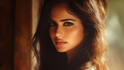 Portrait study under warm backlight, cinematic realism.