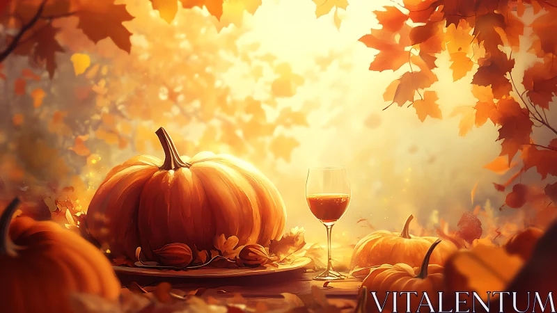 Pumpkins share twilight secrets beside a glowing harvest toast