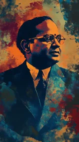 Warm portrait of a thoughtful leader in rich bold colors.