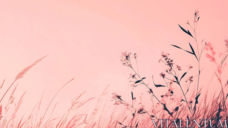 Soft coral grasses lean into a hush of endless morning sky