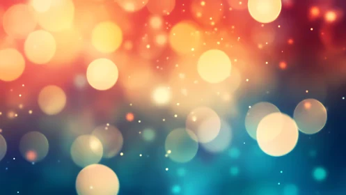 Vibrant abstract bokeh lights in warm and cool gradient style.