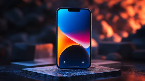 Modern Smartphone Glowing Gradient Display. Contemporary.