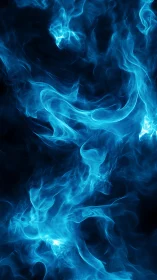 Blue gaseous wisps form semi-transparent swirling structures