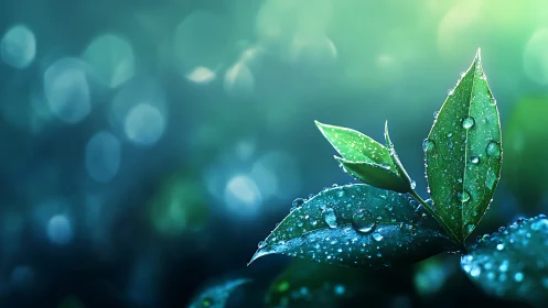 Macro foliage study with luminous bokeh depth of field.