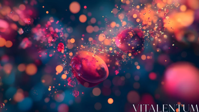 Vivid Abstract Bokeh with Floating Orbs and Colorful Light Effects.