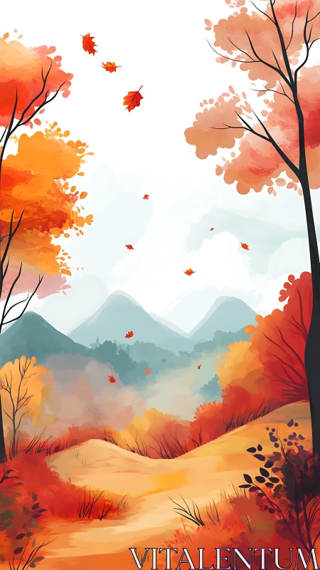 Autumn's Golden Valley: Where Leaves Dance Free.