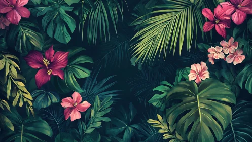 Tropical Garden Dreams in Deep Jewel Tones.