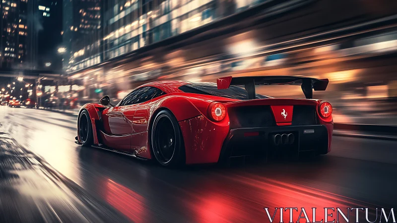 Scarlet street missile slicing neon city midnight air.