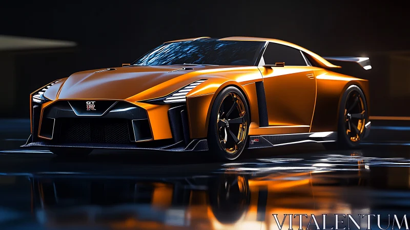 Orange GT-R supercar renders showcase aggressive futuristic design