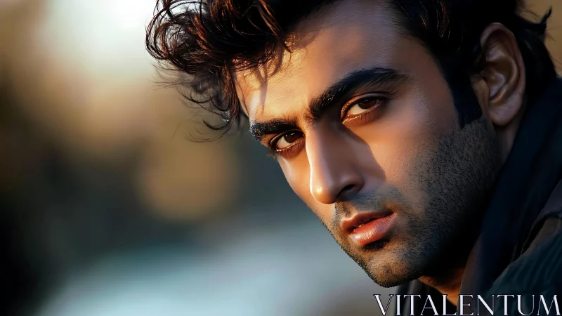 Warm golden portrait of a thoughtful, soulful young man.