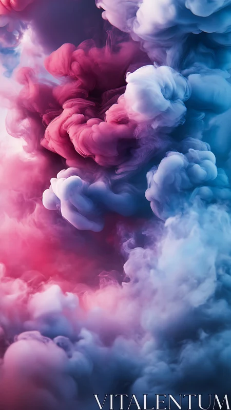 Colorful ink clouds swirl in dreamy abstract atmosphere.