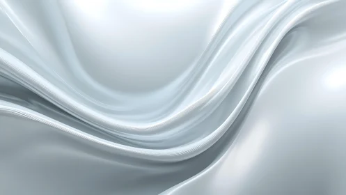 Smooth silver abstract waves with glossy, futuristic texture.