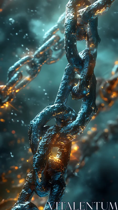 Glowing Chains of Frozen Fire: Digital Bonds Ablaze.