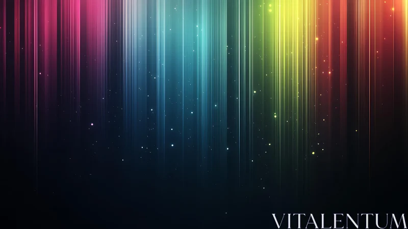 Vibrant vertical light beams in a colorful digital abstract style.