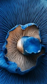 Vivid blue mushroom gills invite a closer, curious look