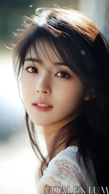 Sunlit gaze lingering softly in a serene summer hush.