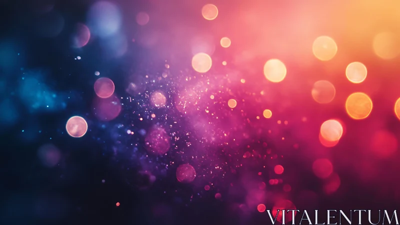 Vibrant abstract bokeh lights in vivid gradient colors, digital art.