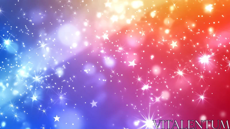 Multicolor gradient field with scattered star-shaped lights.