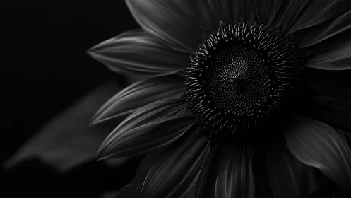 Sunflower's Dramatic Soul in Monochrome Glory