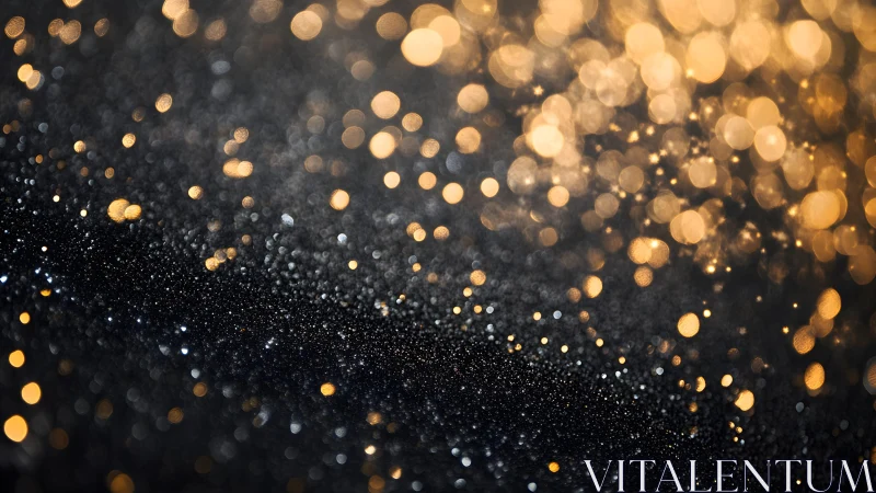Elegant black and gold bokeh abstract background with glitter effect.