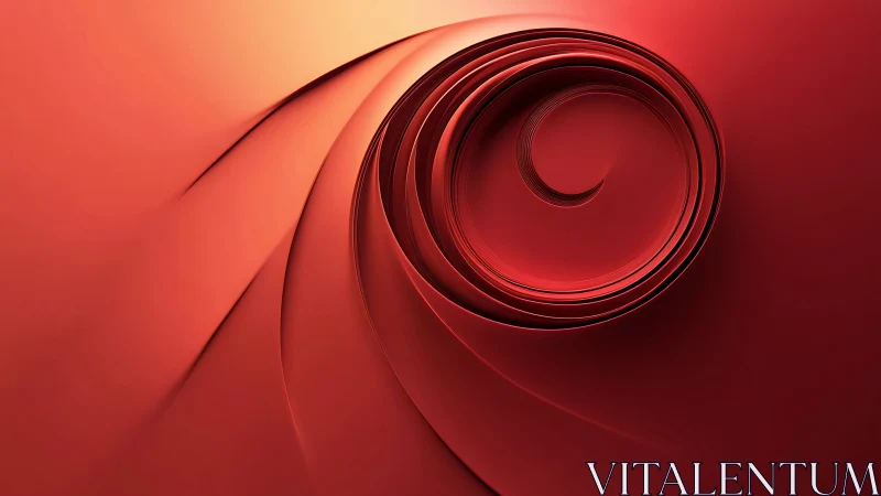Abstract red spiral curves in layered gradient light.