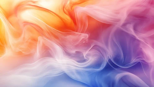Colorful translucent smoke waves flow across gradient background