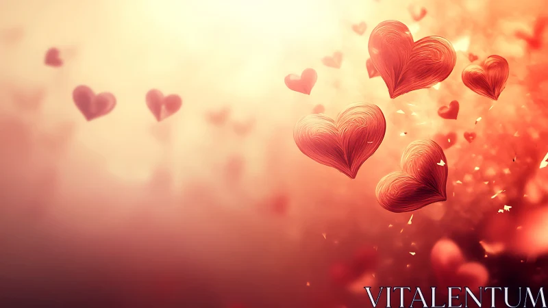 Floating Heart Forms Against Gradient Backdrop.