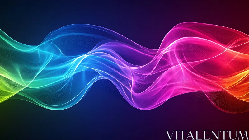 Chromatic ribbon currents swirling through electric dusk.