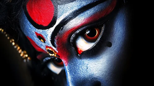 Warpainted gaze carves a burning path through the darkness