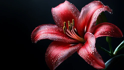 Amaryllis Bloom with Hydrophobic Surface Texture Analysis.