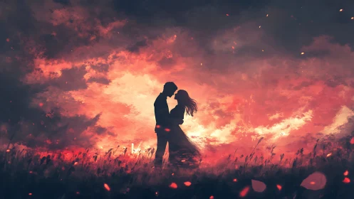 Two Hearts Dancing in Flames of Passion